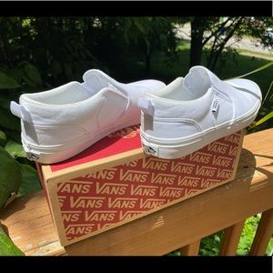 Size 7 youth, Vans canvas slip ons, Asher is the style. Minor flaw on top, shown
